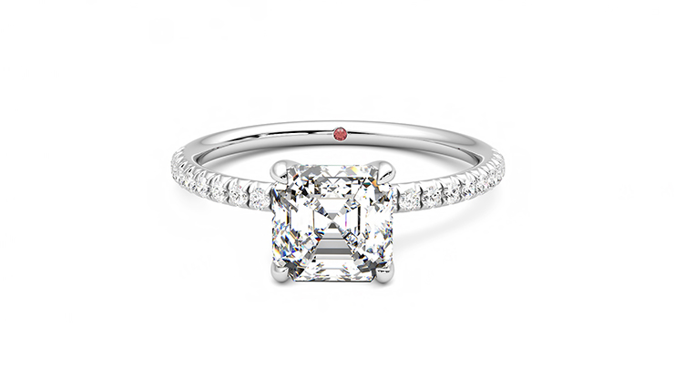 Taylor & Hart Dulcet Asscher Engagement Ring 360 degree image 29
