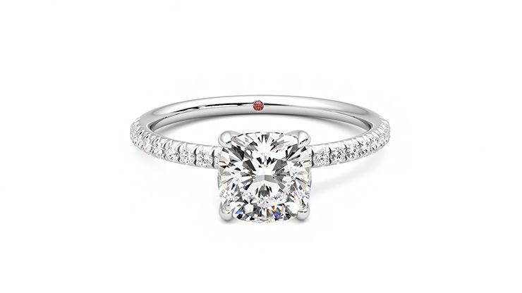 Taylor & Hart Dulcet Cushion Engagement Ring 360 degree image 1