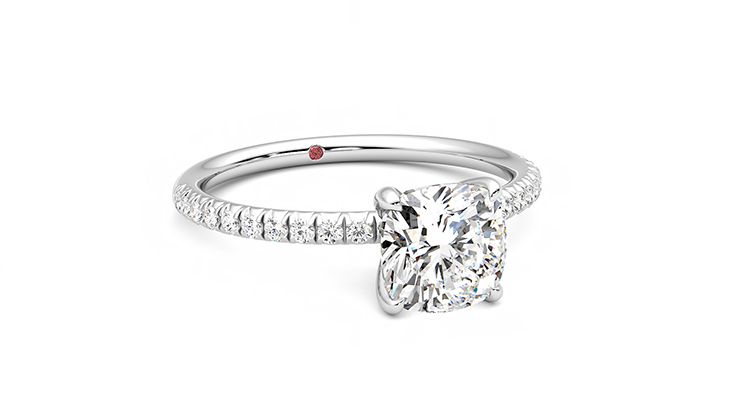 Taylor & Hart Dulcet Cushion Engagement Ring 360 degree image 4