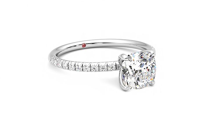 Taylor & Hart Dulcet Cushion Engagement Ring 360 degree image 5