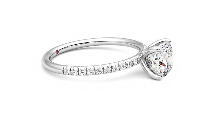 Taylor & Hart Dulcet Cushion Engagement Ring 360 degree image 8