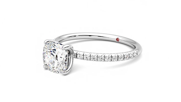 Taylor & Hart Dulcet Cushion Engagement Ring 360 degree image 24