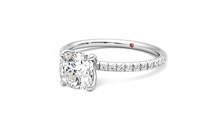 Taylor & Hart Dulcet Cushion Engagement Ring 360 degree image 25