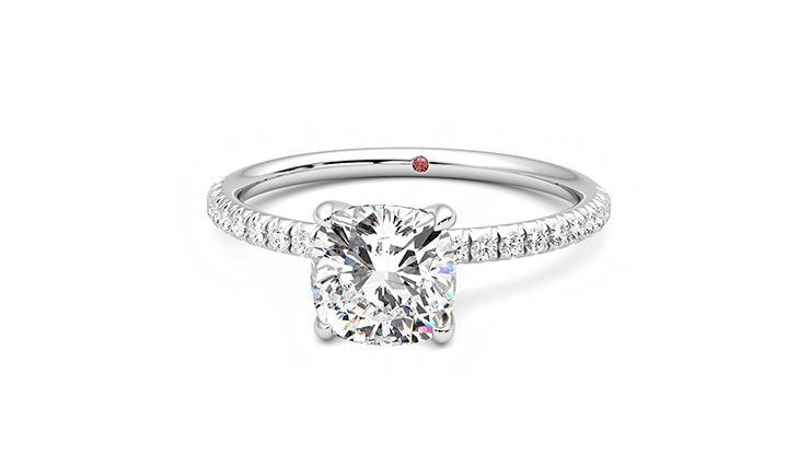Taylor & Hart Dulcet Cushion Engagement Ring 360 degree image 28