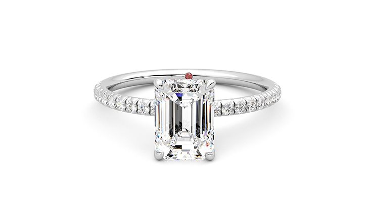 Taylor & Hart Dulcet Emerald Engagement Ring 360 degree image 0