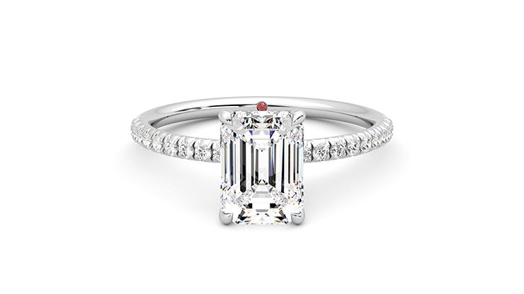 Taylor & Hart Dulcet Emerald Engagement Ring 360 degree image 1