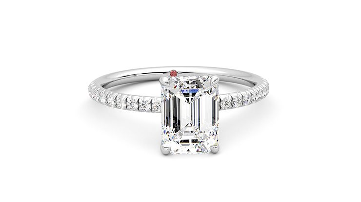 Taylor & Hart Dulcet Emerald Engagement Ring 360 degree image 3