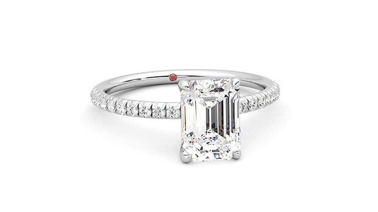 Taylor & Hart Dulcet Emerald Engagement Ring 360 degree image 4