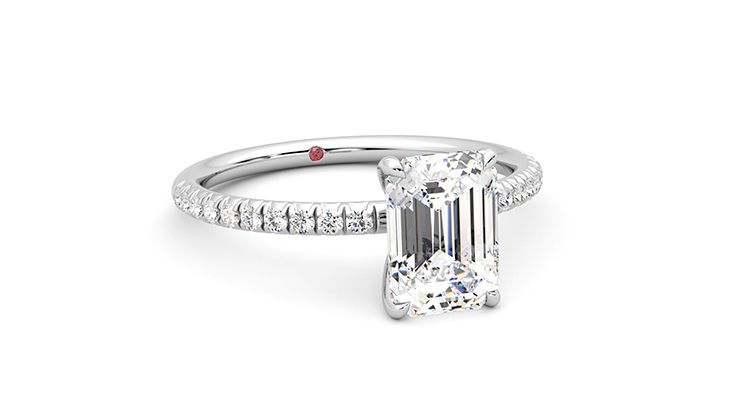 Taylor & Hart Dulcet Emerald Engagement Ring 360 degree image 5