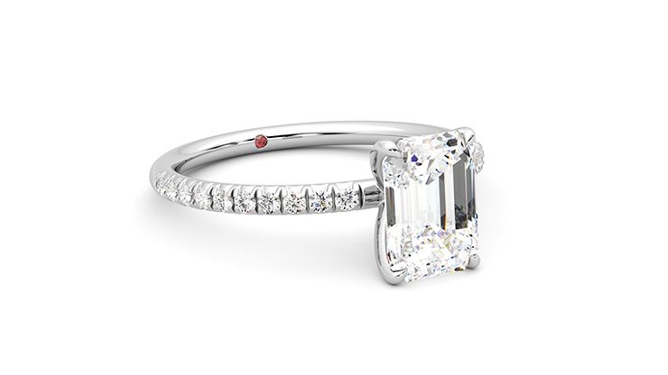 Taylor & Hart Dulcet Emerald Engagement Ring 360 degree image 6