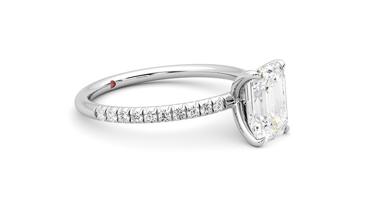 Taylor & Hart Dulcet Emerald Engagement Ring 360 degree image 8