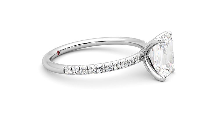Taylor & Hart Dulcet Emerald Engagement Ring 360 degree image 9