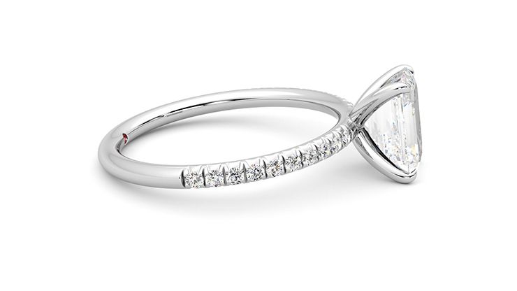 Taylor & Hart Dulcet Emerald Engagement Ring 360 degree image 10