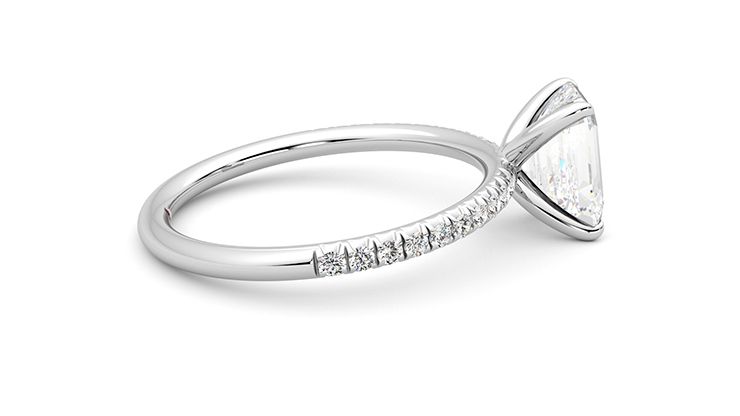 Taylor & Hart Dulcet Emerald Engagement Ring 360 degree image 11