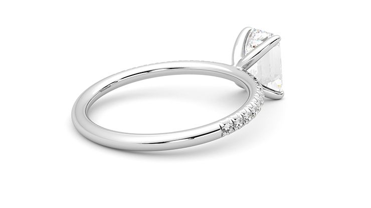 Taylor & Hart Dulcet Emerald Engagement Ring 360 degree image 13