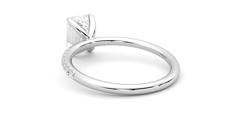 Taylor & Hart Dulcet Emerald Engagement Ring 360 degree image 18