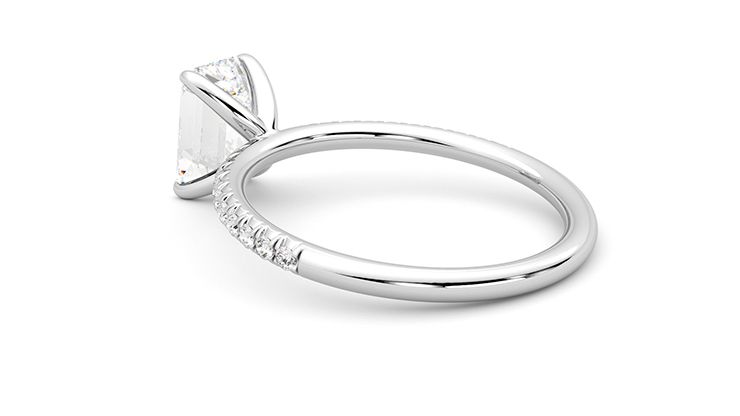 Taylor & Hart Dulcet Emerald Engagement Ring 360 degree image 19