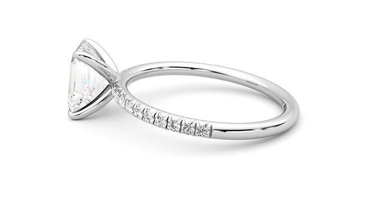 Taylor & Hart Dulcet Emerald Engagement Ring 360 degree image 21