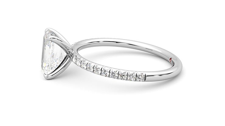 Taylor & Hart Dulcet Emerald Engagement Ring 360 degree image 22