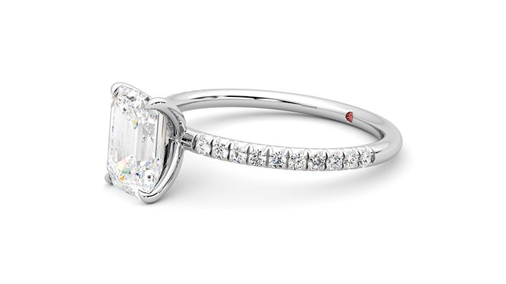 Taylor & Hart Dulcet Emerald Engagement Ring 360 degree image 24
