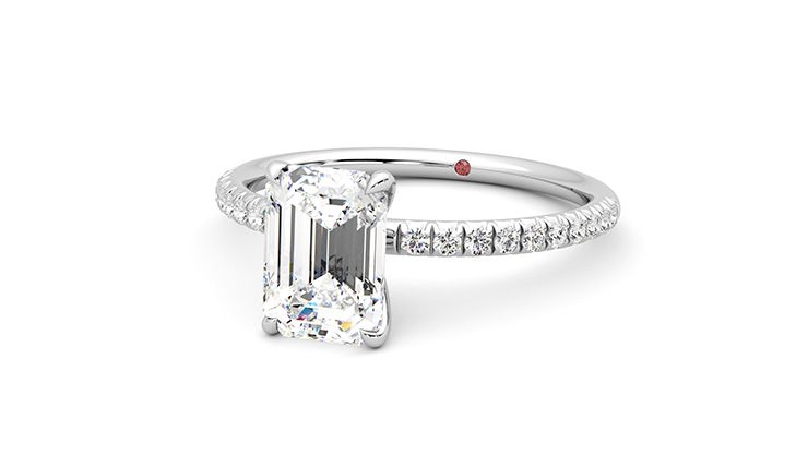 Taylor & Hart Dulcet Emerald Engagement Ring 360 degree image 27