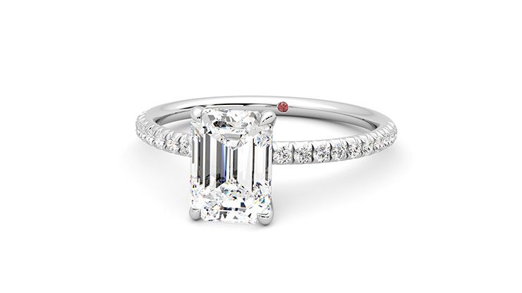 Taylor & Hart Dulcet Emerald Engagement Ring 360 degree image 28