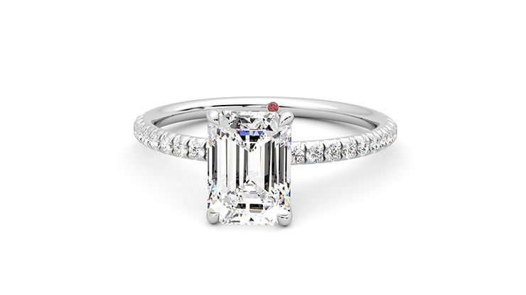 Taylor & Hart Dulcet Emerald Engagement Ring 360 degree image 29
