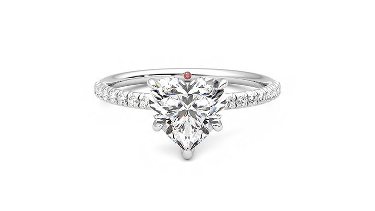 Taylor & Hart Dulcet Heart Engagement Ring 360 degree image 0