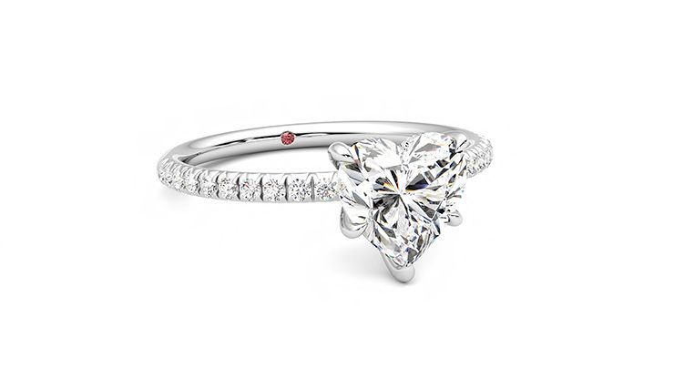 Taylor & Hart Dulcet Heart Engagement Ring 360 degree image 4