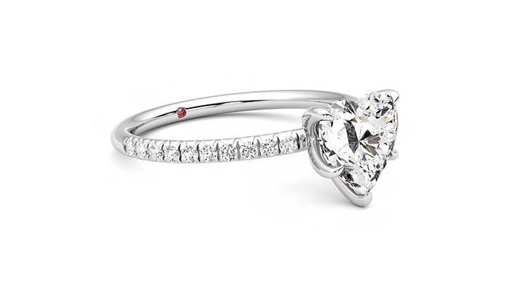Taylor & Hart Dulcet Heart Engagement Ring 360 degree image 6