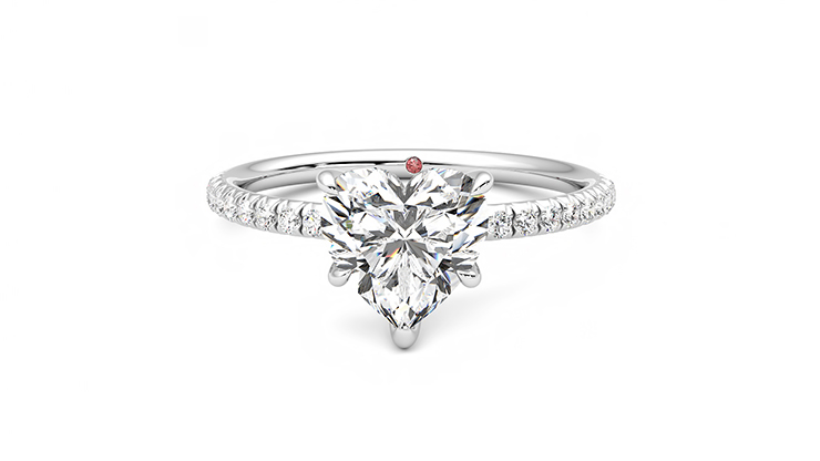 Round-Cut Diamond Heart-Shaped Engagement Ring 1/2 ct tw 10K White Gold |  Kay