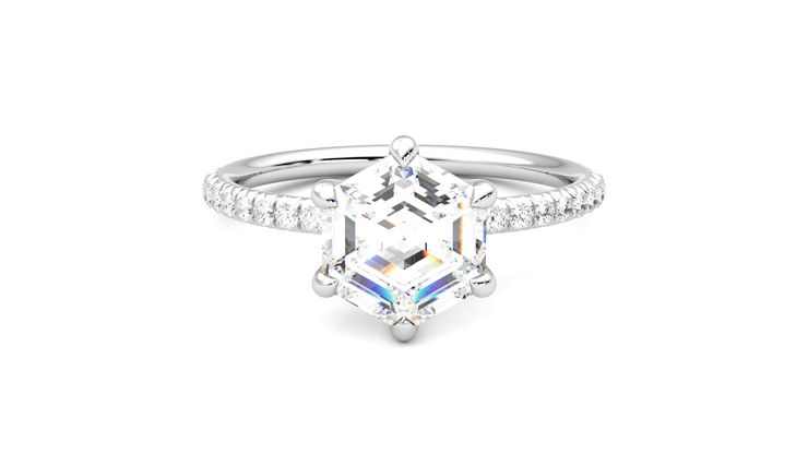 Taylor & Hart Dulcet Hexagonal Engagement Ring 360 degree image 0