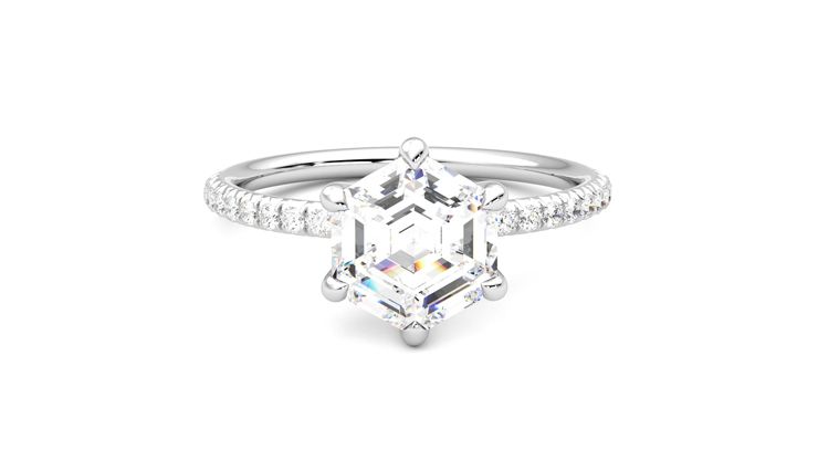 Taylor & Hart Dulcet Hexagonal Engagement Ring 360 degree image 1