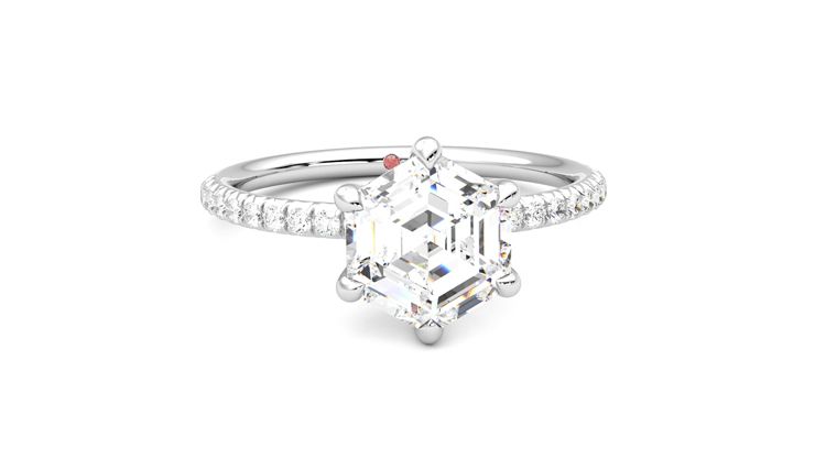 Taylor & Hart Dulcet Hexagonal Engagement Ring 360 degree image 2
