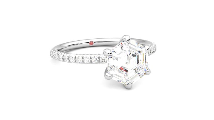 Taylor & Hart Dulcet Hexagonal Engagement Ring 360 degree image 4