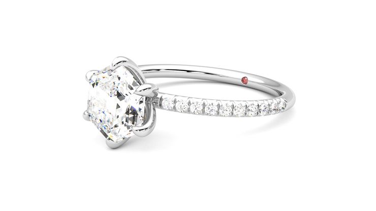 Taylor & Hart Dulcet Hexagonal Engagement Ring 360 degree image 24