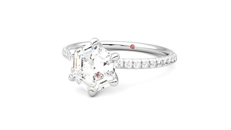 Taylor & Hart Dulcet Hexagonal Engagement Ring 360 degree image 26