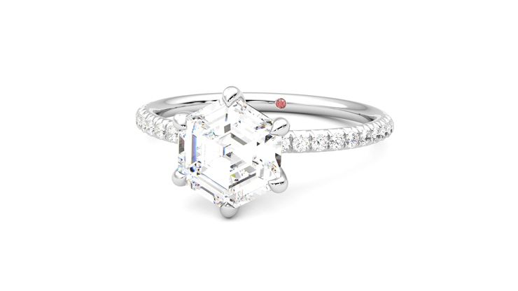 Taylor & Hart Dulcet Hexagonal Engagement Ring 360 degree image 27