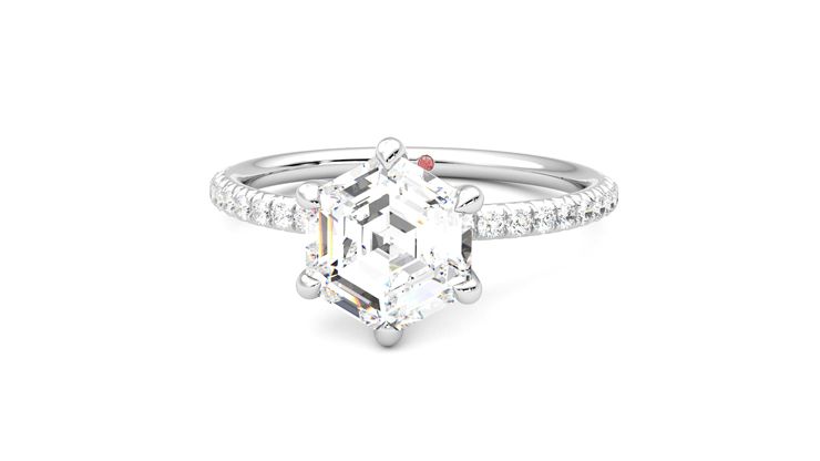Taylor & Hart Dulcet Hexagonal Engagement Ring 360 degree image 28