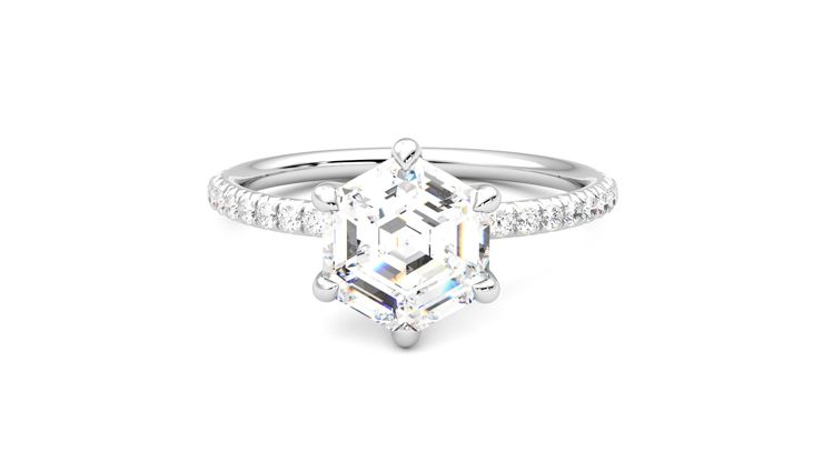 Taylor & Hart Dulcet Hexagonal Engagement Ring 360 degree image 29