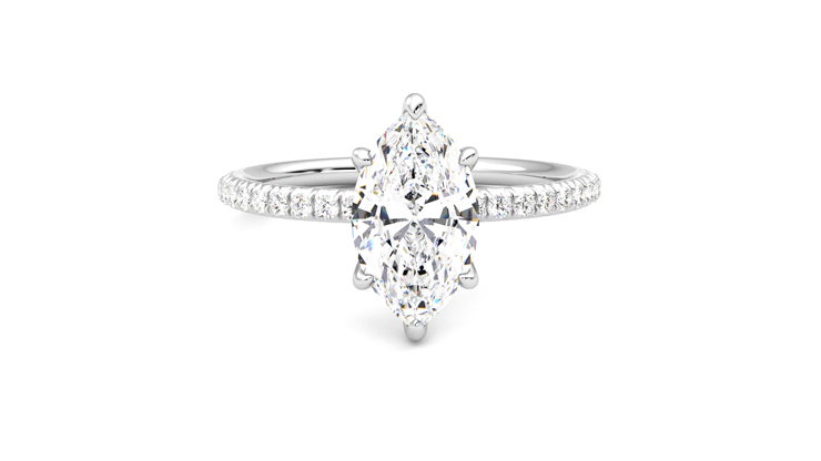 Taylor & Hart Dulcet Marquise Engagement Ring 360 degree image 1