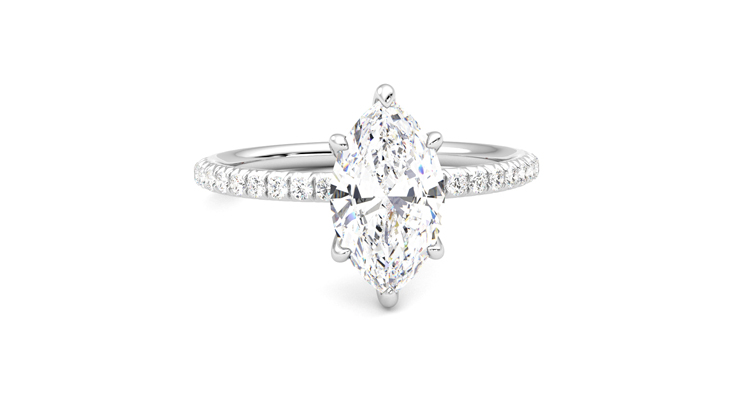 Taylor & Hart Dulcet Marquise Engagement Ring 360 degree image 2