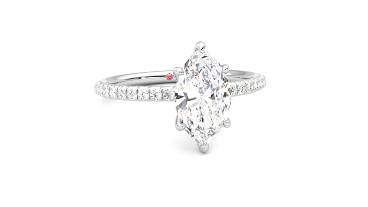Taylor & Hart Dulcet Marquise Engagement Ring 360 degree image 3