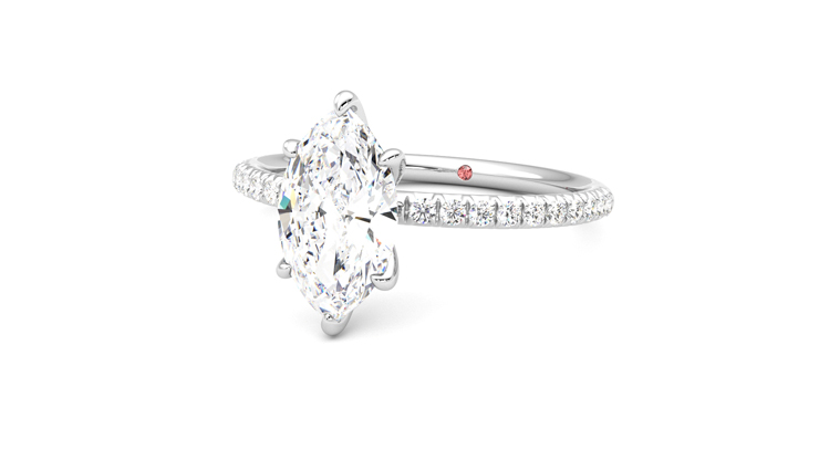 Taylor & Hart Dulcet Marquise Engagement Ring 360 degree image 26