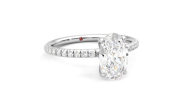 Taylor & Hart Dulcet Oval Engagement Ring 360 degree image 5