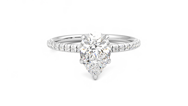 Taylor & Hart Dulcet Pear Engagement Ring 360 degree image 1