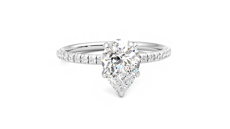 Taylor & Hart Dulcet Pear Engagement Ring 360 degree image 2