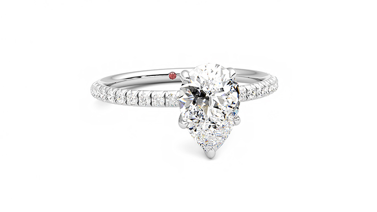 Taylor & Hart Dulcet Pear Engagement Ring 360 degree image 3