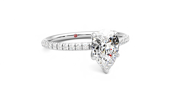 Taylor & Hart Dulcet Pear Engagement Ring 360 degree image 4