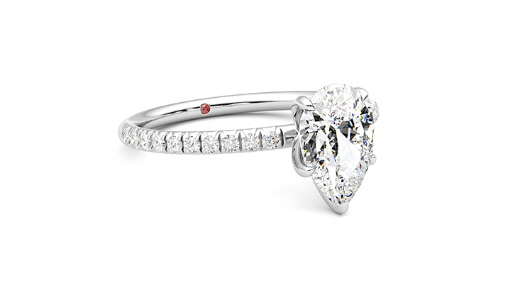 Taylor & Hart Dulcet Pear Engagement Ring 360 degree image 5